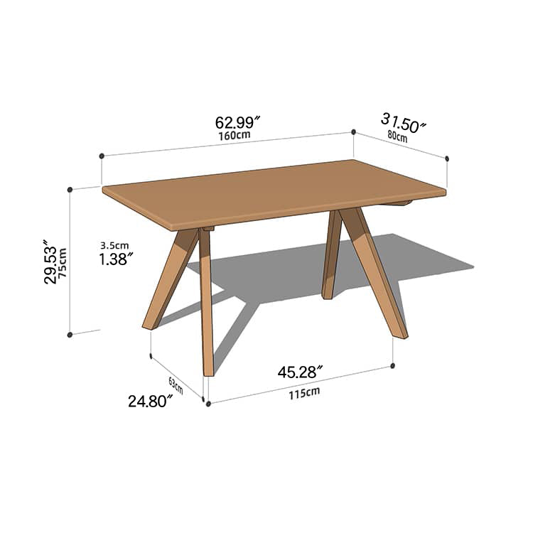 Modern Rectangular Cherry Wood Dining Table - Perfect for Dining Room hykmq-786