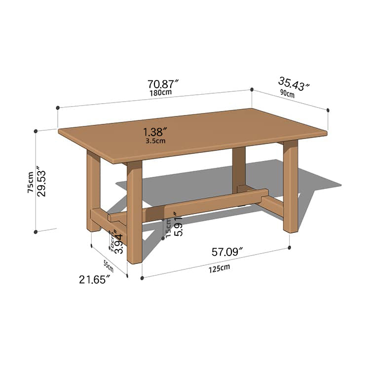 Modern Rectangular Cherry Wood Dining Table - Perfect for Dining Room hykmq-786