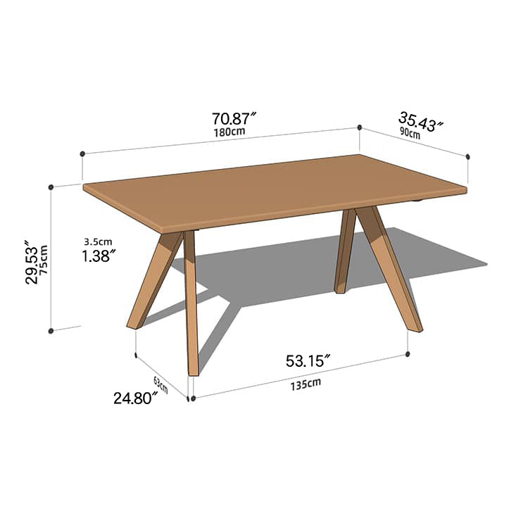 Modern Rectangular Cherry Wood Dining Table - Perfect for Dining Room hykmq-786