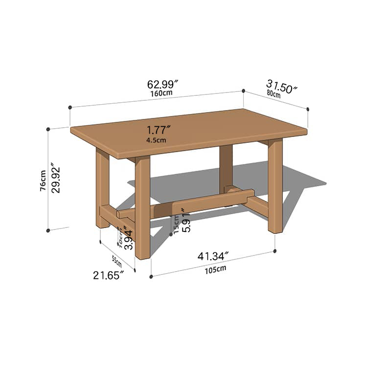 Modern Rectangular Cherry Wood Dining Table - Perfect for Dining Room hykmq-786