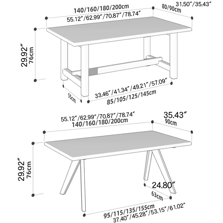 Modern Rectangular Cherry Wood Dining Table - Perfect for Dining Room hykmq-786