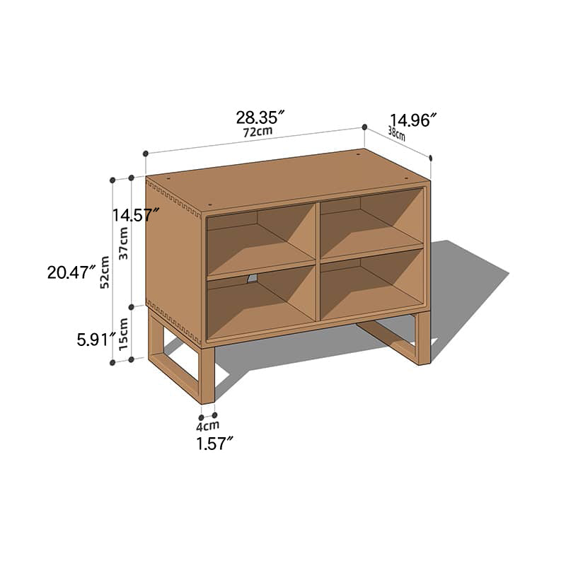 Elegant Cherry Wood and Glass Cabinet with Copper Accents - Premium Plywood Design hykmq-789