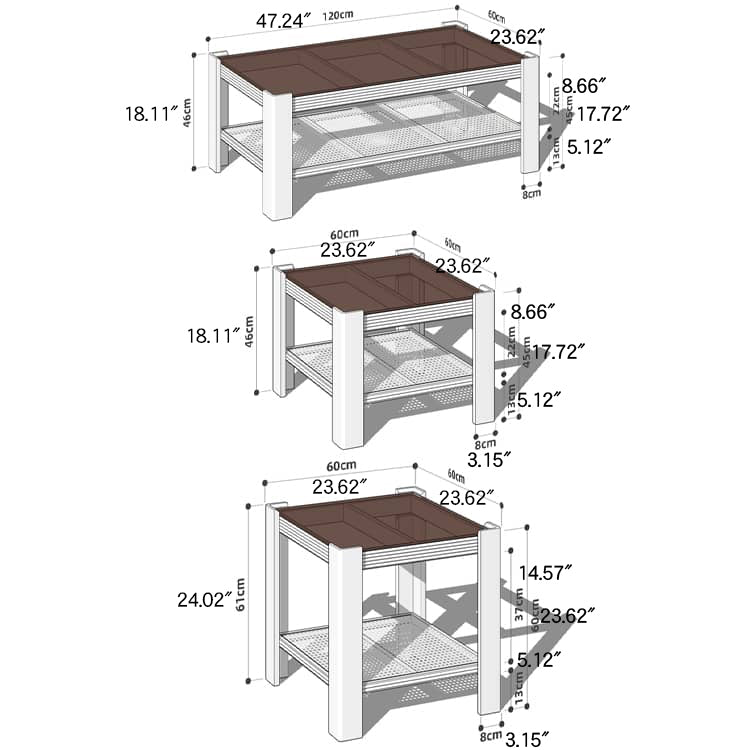 Wooden Square and Rectangular Coffee Table Collection : Modern Design for LIvingroom Space hykmq-791