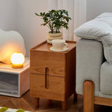 Stylish Red Oak & Cherry Wood Ply Nightstand for Elegant Bedroom Decor hykmq-792
