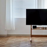 Stylish Natural Wood TV Stand with Carbon Steel Frame - Oak, Cherry, Black Walnut Finishes hykmq-793