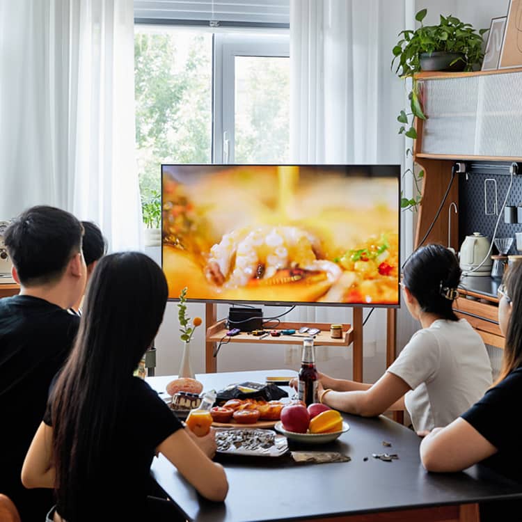 Stylish Natural Wood TV Stand with Carbon Steel Frame - Oak, Cherry, Black Walnut Finishes hykmq-793