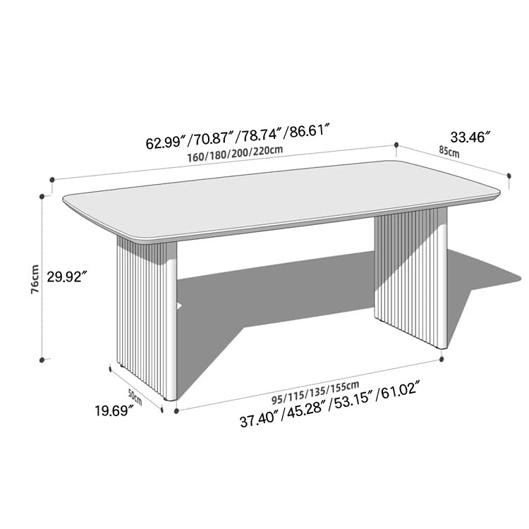 Rectangular Cherry Wood & Red Oak Wood Dining Table with Double Pedestals for 6 hykmq-798