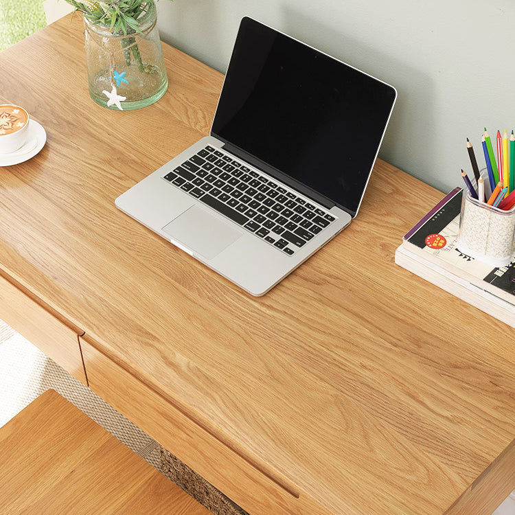 Rectangular Oak Wood Desk with Drawers for Storage Office Computer Desk hym-1530