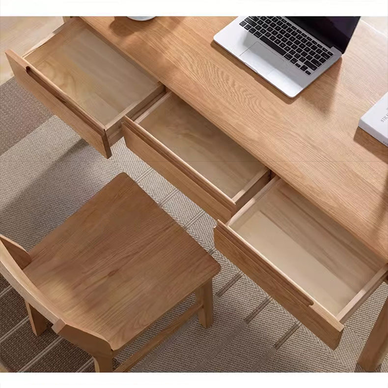 Rectangular Oak Wood Desk with Drawers for Storage Office Computer Desk hym-1530