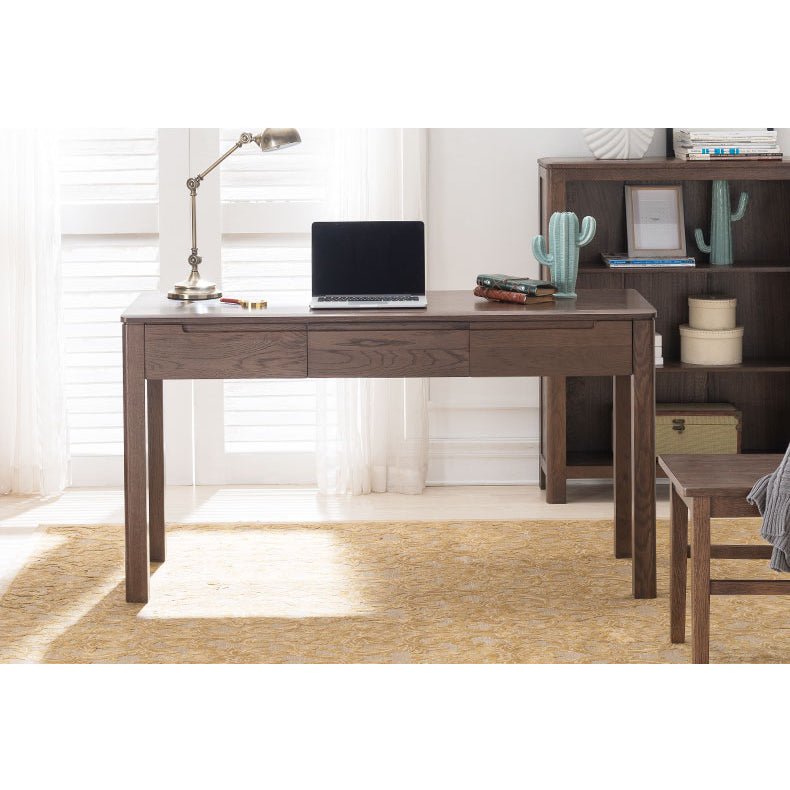 Rectangular Oak Wood Desk with Drawers for Storage Office Computer Desk hym-1530