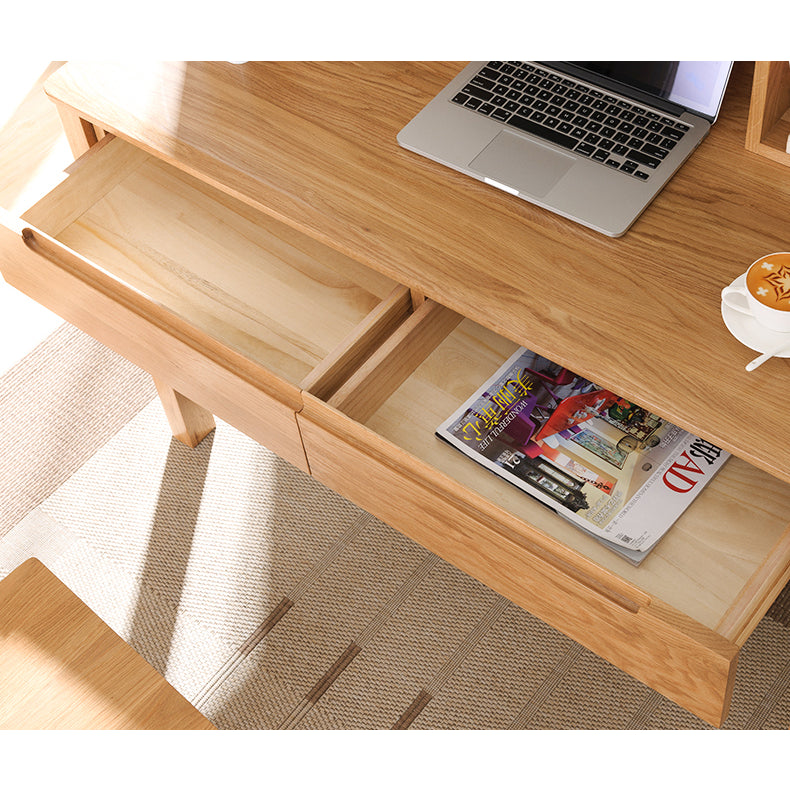 Rectangular Oak Wood Desk with Drawers for Storage Office Computer Desk hym-1530