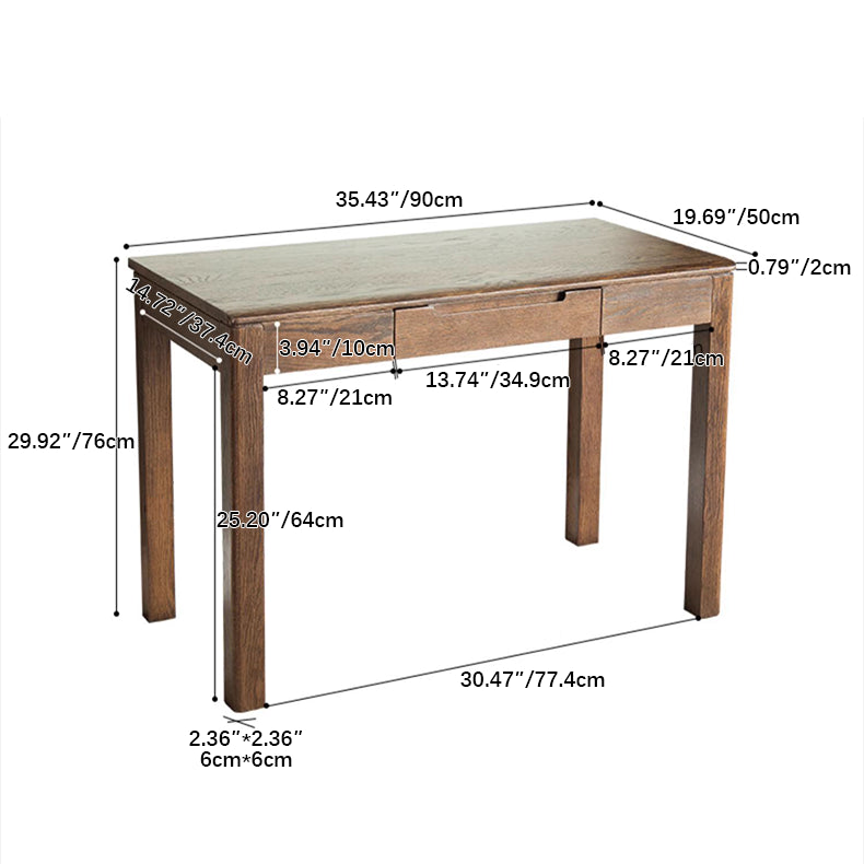 Rectangular Oak Wood Desk with Drawers for Storage Office Computer Desk hym-1530