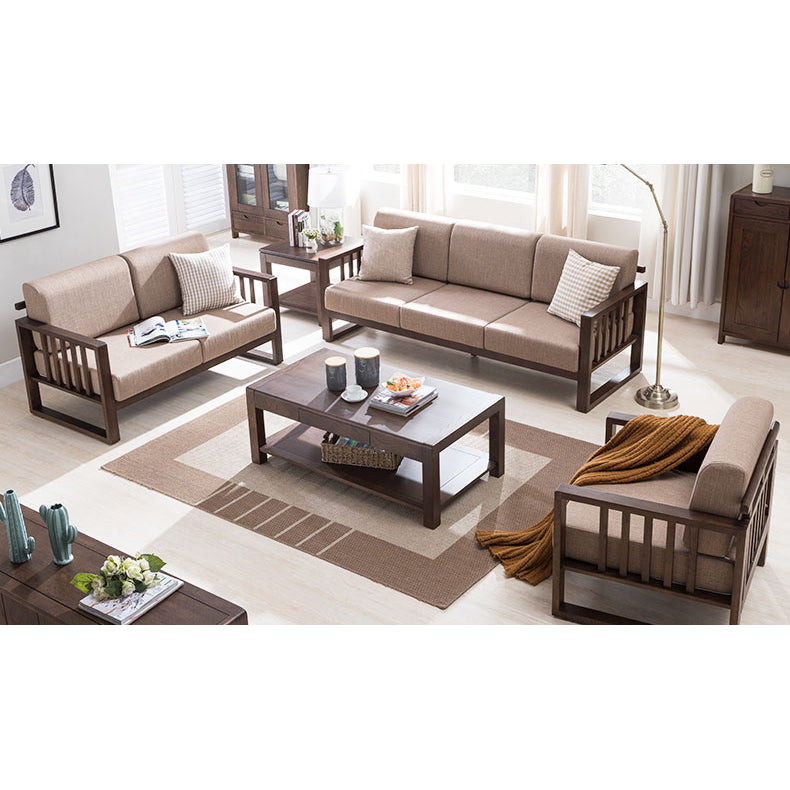 Multi-Color Oak Wood Sofa with Cushion Upholstery - Multi-Size Design for Living Room hym-1531