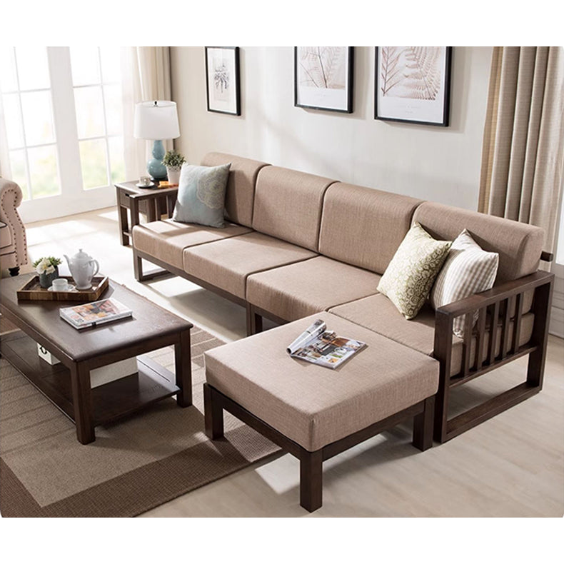 Multi-Color Oak Wood Sofa with Cushion Upholstery - Multi-Size Design for Living Room hym-1531