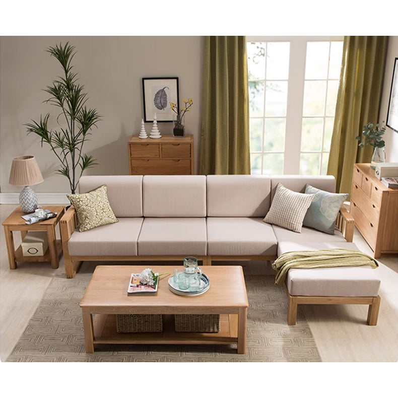 Multi-Color Oak Wood Sofa with Cushion Upholstery - Multi-Size Design for Living Room hym-1531