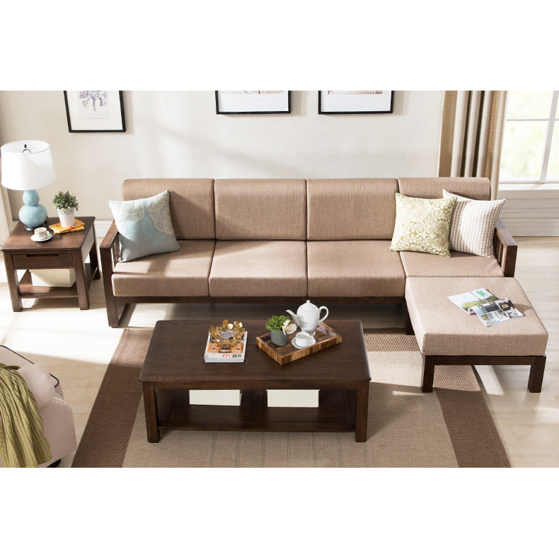 Multi-Color Oak Wood Sofa with Cushion Upholstery - Multi-Size Design for Living Room hym-1531