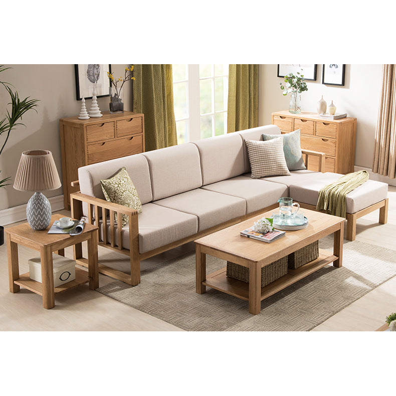 Multi-Color Oak Wood Sofa with Cushion Upholstery - Multi-Size Design for Living Room hym-1531