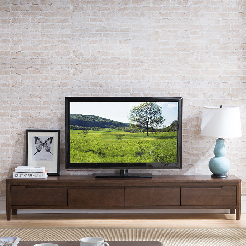 Stunning Brown Oak TV Cabinet - Natural Wood Finish for Elegant Living Rooms hym-1532