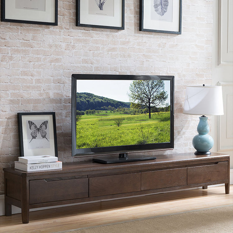 Stunning Brown Oak TV Cabinet - Natural Wood Finish for Elegant Living Rooms hym-1532