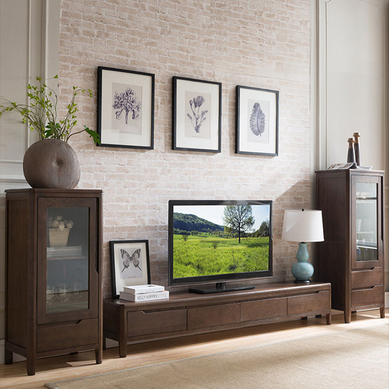 Stunning Brown Oak TV Cabinet - Natural Wood Finish for Elegant Living Rooms hym-1532