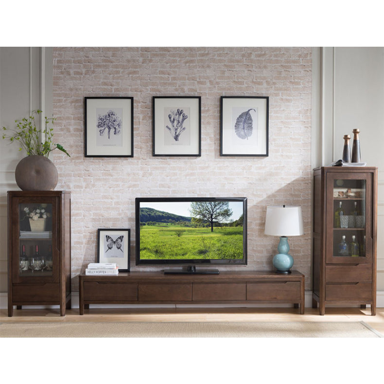 Stunning Brown Oak TV Cabinet - Natural Wood Finish for Elegant Living Rooms hym-1532