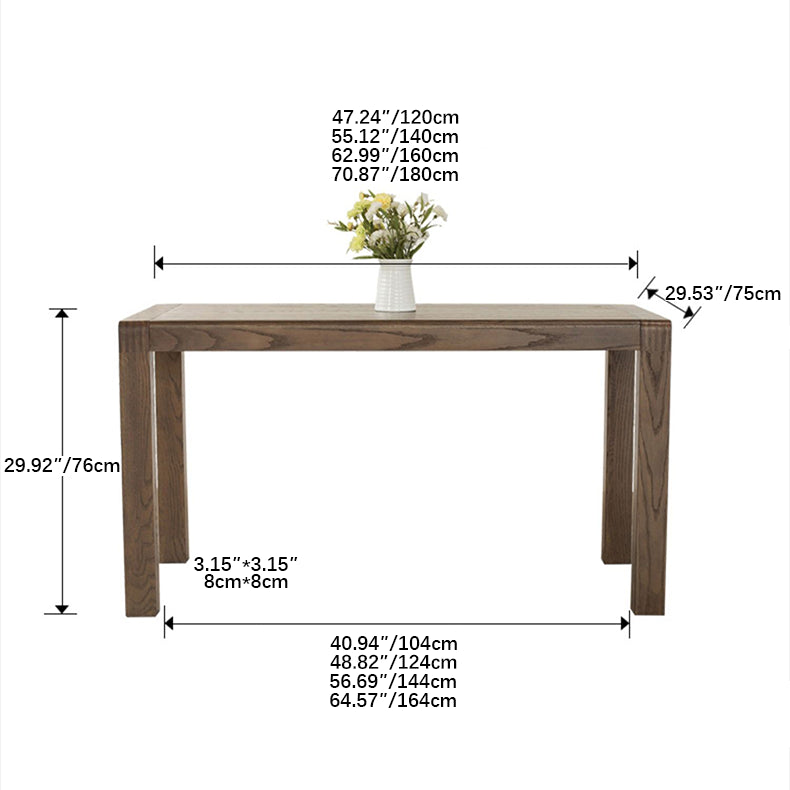 Rectangular Oak Wood Dining Table for 6-8 Seaters in Large hym-1534