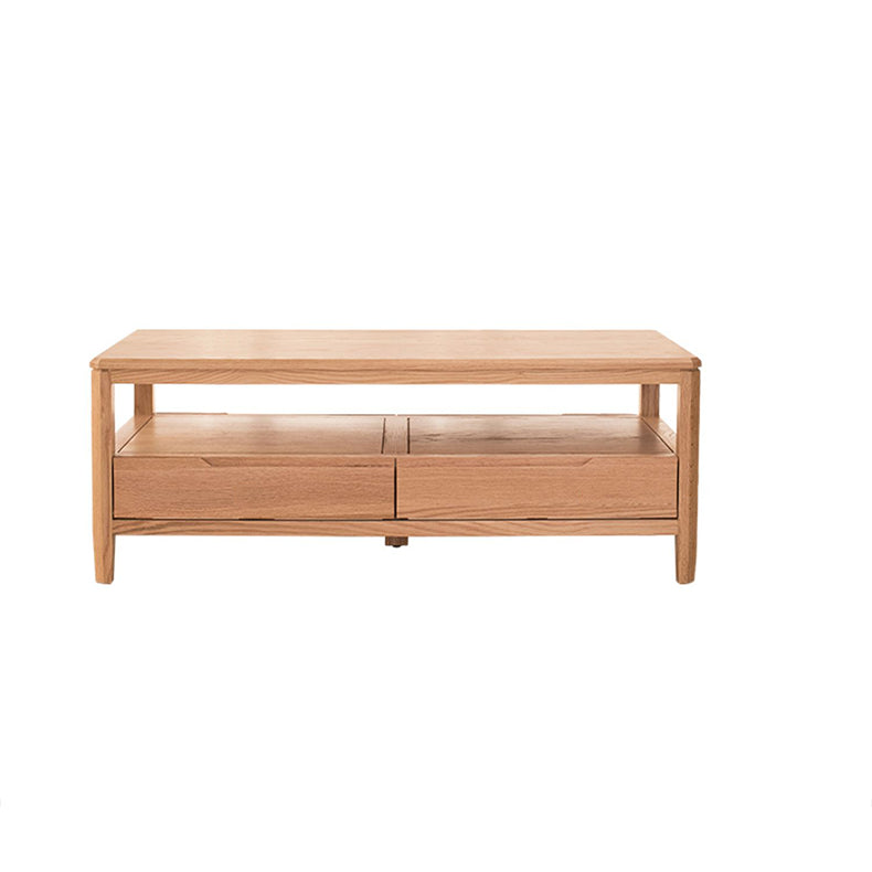 Minimalistic Rectangular Wooden Coffee Table with Storage - Modern for LIvingroom hym-1536