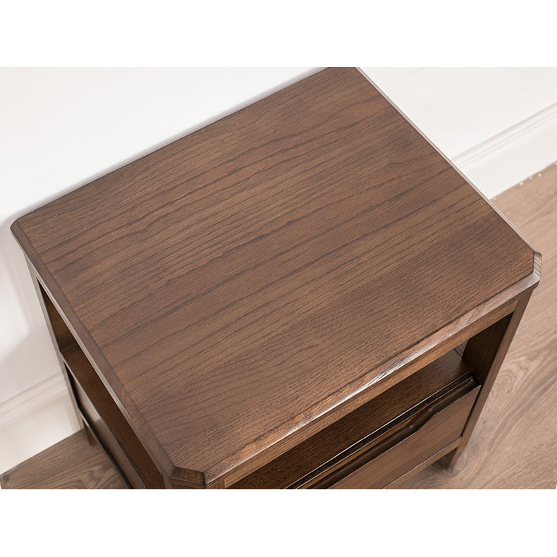 Stunning Natural Brown Oak Nightstand | Timeless Wooden Nightstand hym-1538