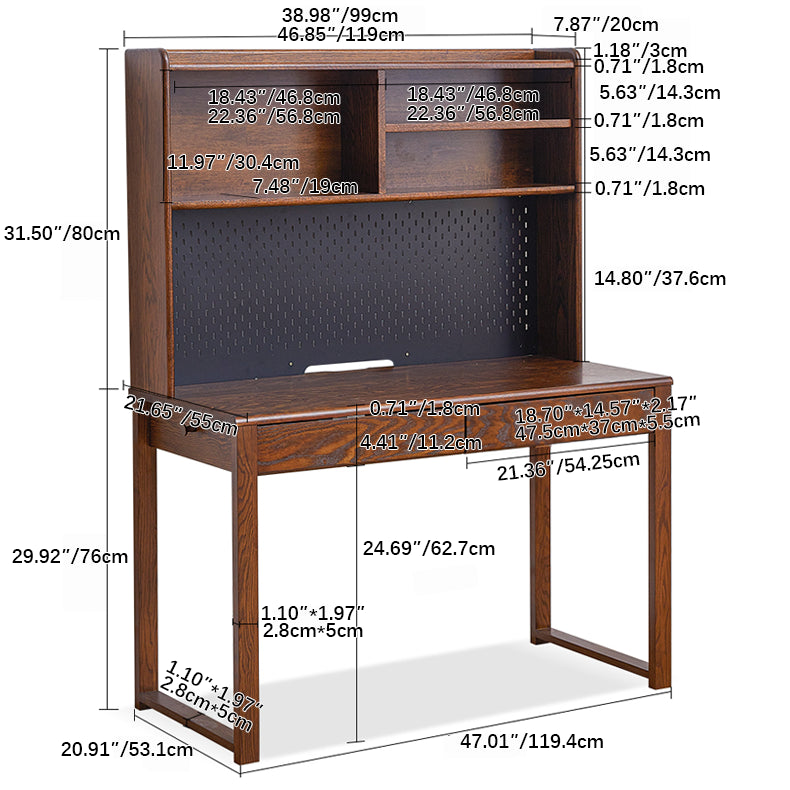 Natural Brown Ash Wood Desk - Elegant and Durable Furniture hym-1539