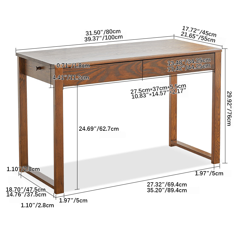 Natural Brown Ash Wood Desk - Elegant and Durable Furniture hym-1539