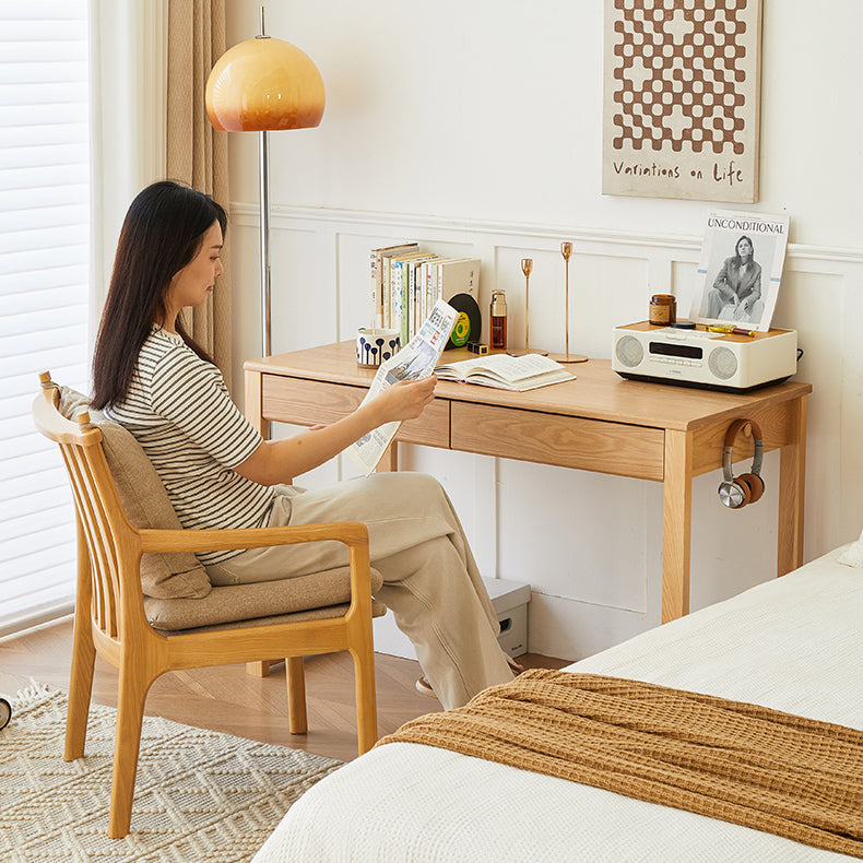 Natural Brown Ash Wood Desk - Elegant and Durable Furniture hym-1539