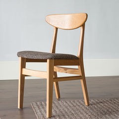 Modern Oak Wood Dining Chair with Cotton and Linen Cushion - Perfect for Diningroom hym-1541