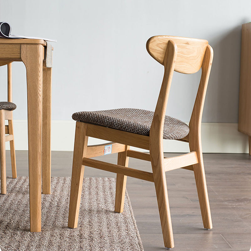 Modern Oak Wood Dining Chair with Cotton and Linen Cushion - Perfect for Diningroom hym-1541