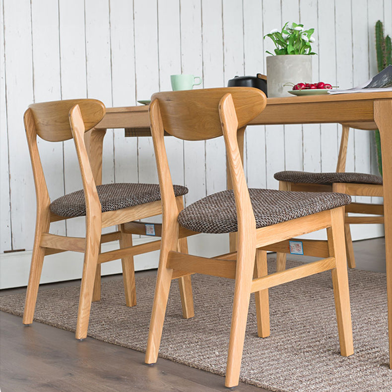 Modern Oak Wood Dining Chair with Cotton and Linen Cushion - Perfect for Diningroom hym-1541