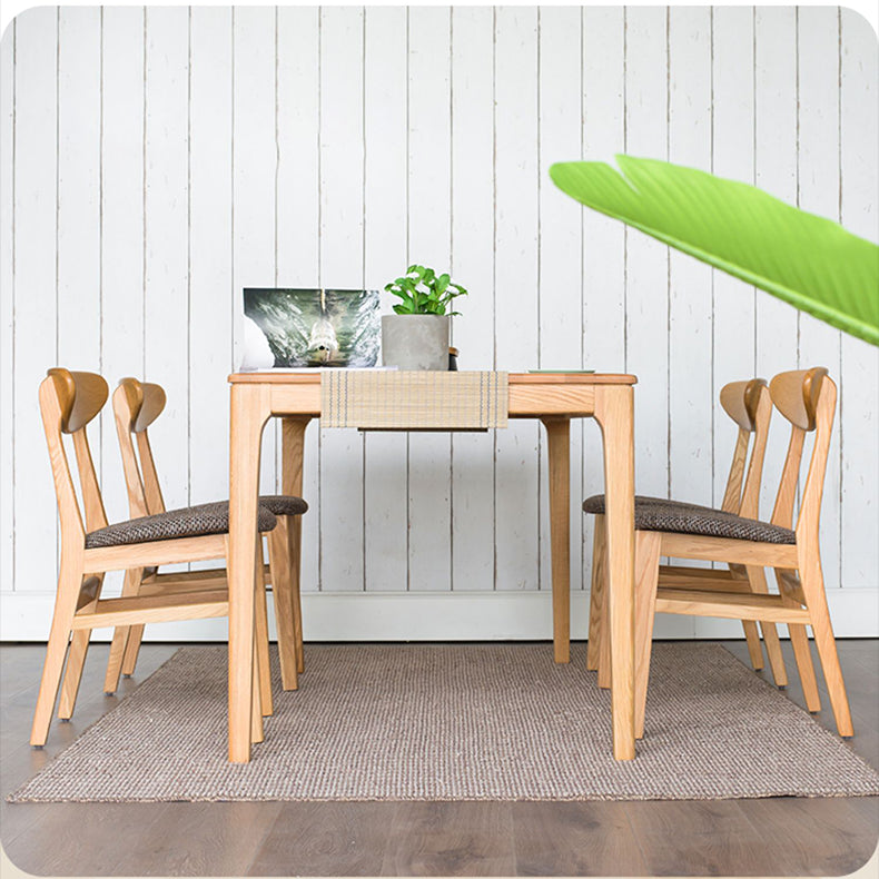 Modern Oak Wood Dining Chair with Cotton and Linen Cushion - Perfect for Diningroom hym-1541