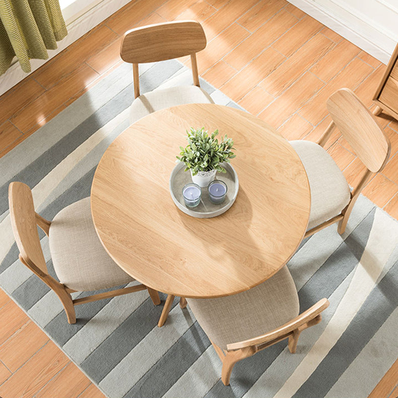 Modern Oak Wood Dining Chair with Cotton and Linen Cushion - Perfect for Diningroom hym-1541