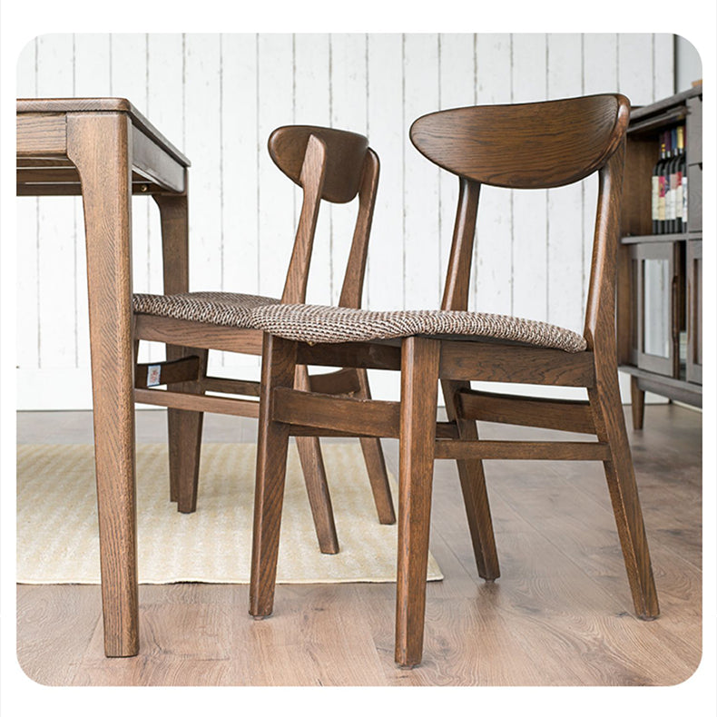 Modern Oak Wood Dining Chair with Cotton and Linen Cushion - Perfect for Diningroom hym-1541