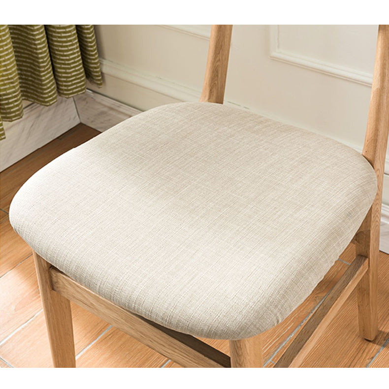 Modern Oak Wood Dining Chair with Cotton and Linen Cushion - Perfect for Diningroom hym-1541