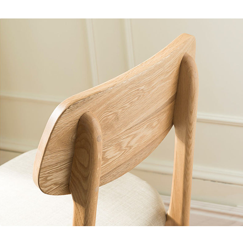 Modern Oak Wood Dining Chair with Cotton and Linen Cushion - Perfect for Diningroom hym-1541