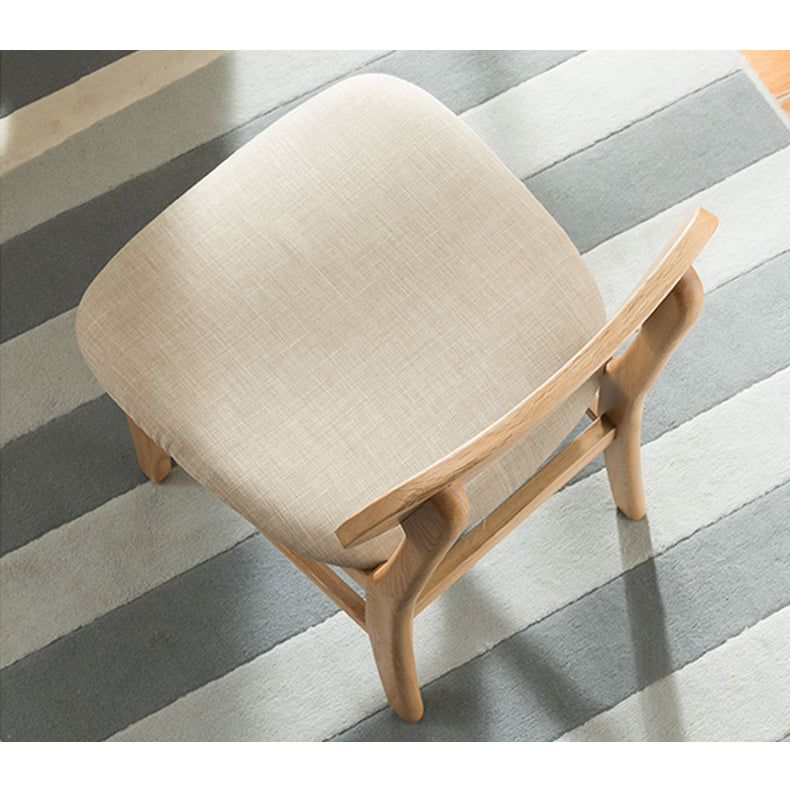 Modern Oak Wood Dining Chair with Cotton and Linen Cushion - Perfect for Diningroom hym-1541