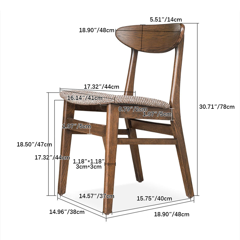 Modern Oak Wood Dining Chair with Cotton and Linen Cushion - Perfect for Diningroom hym-1541