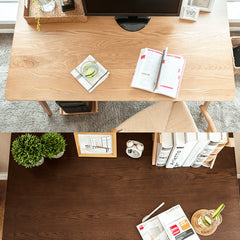 Beautiful Brown Beech and Tung Wood Natural Desk - Elegance in Every Detail hym-469