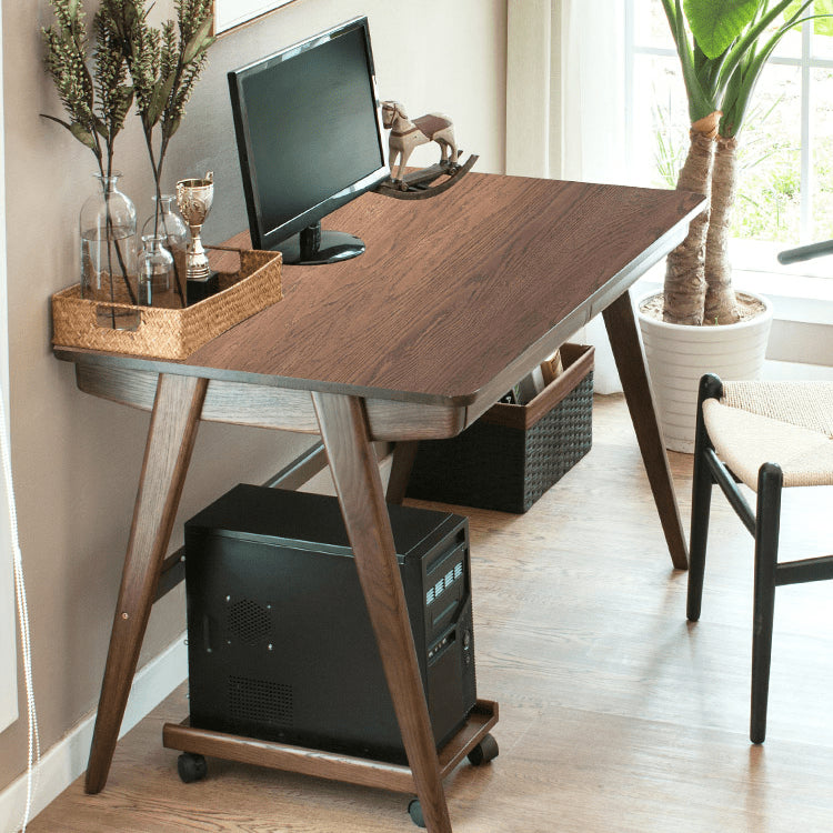 Beautiful Brown Beech and Tung Wood Natural Desk - Elegance in Every Detail hym-469