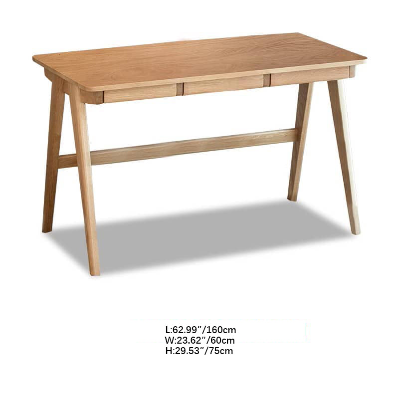 Beautiful Brown Beech and Tung Wood Natural Desk - Elegance in Every Detail hym-469