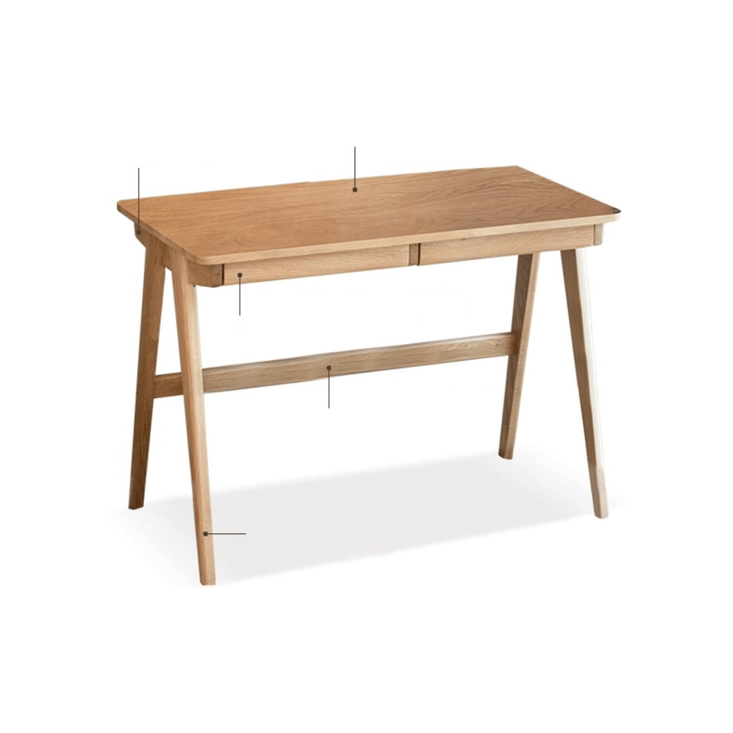 Beautiful Brown Beech and Tung Wood Natural Desk - Elegance in Every Detail hym-469