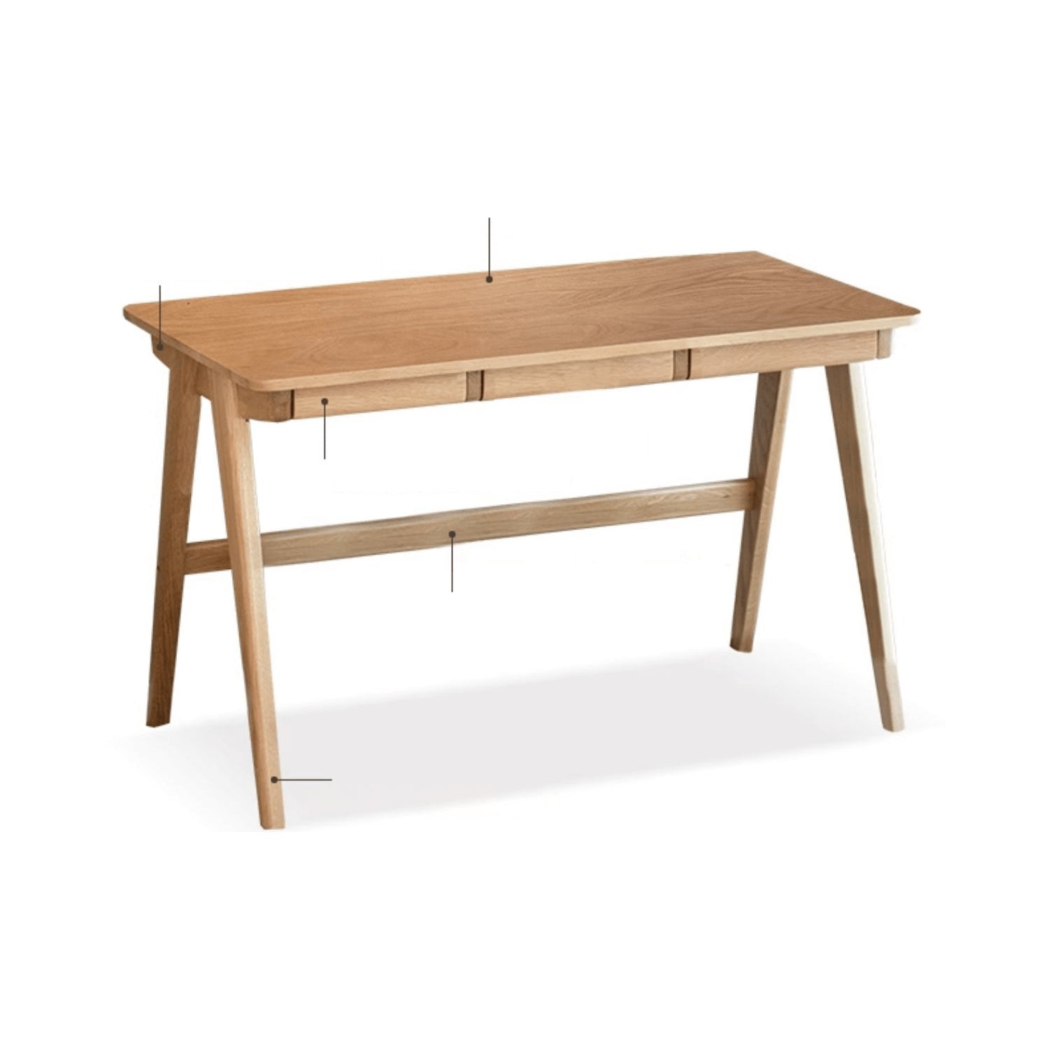 Beautiful Brown Beech and Tung Wood Natural Desk - Elegance in Every Detail hym-469