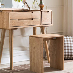 Handcrafted Brown Oak Wood Stool – Natural Finish, Perfect for Home Decor and Comfort hym-471