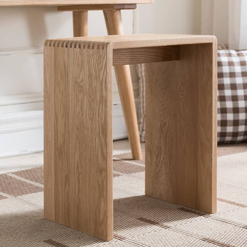 Handcrafted Brown Oak Wood Stool – Natural Finish, Perfect for Home Decor and Comfort hym-471