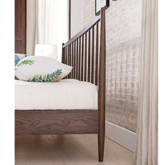 Stylish Brown Oak and Pine Natural Wood Bed for a Timeless Bedroom Look hym-474