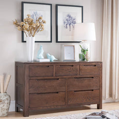 Stunning Natural Brown Oak & Tung Wood Cabinet for Elegant Home Decor hym-476